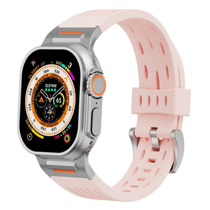For Apple Watch 46mm / 49mm / 45mm / 44mm Trailblazer Oval Holes Silicone Watch Band(Vintage Rose) by bashfashion