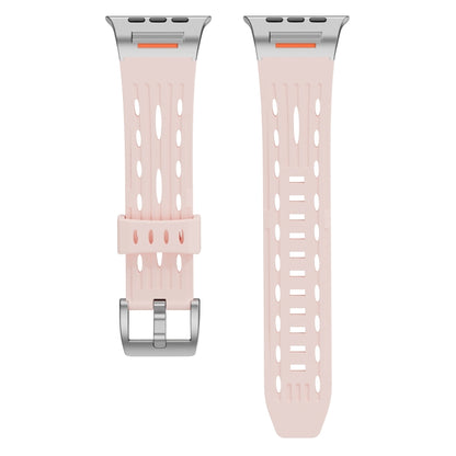 For Apple Watch 46mm / 49mm / 45mm / 44mm Trailblazer Oval Holes Silicone Watch Band(Vintage Rose) by bashfashion