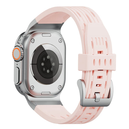 For Apple Watch 46mm / 49mm / 45mm / 44mm Trailblazer Oval Holes Silicone Watch Band(Vintage Rose) by bashfashion