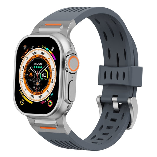 For Apple Watch 46mm / 49mm / 45mm / 44mm Trailblazer Oval Holes Silicone Watch Band(Grey) by bashfashion