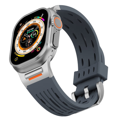For Apple Watch 46mm / 49mm / 45mm / 44mm Trailblazer Oval Holes Silicone Watch Band(Grey) by bashfashion