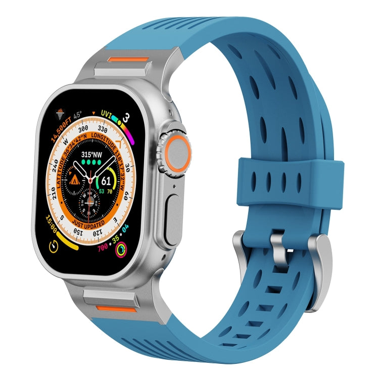 For Apple Watch 46mm / 49mm / 45mm / 44mm Trailblazer Oval Holes Silicone Watch Band(Premium Blue) by bashfashion