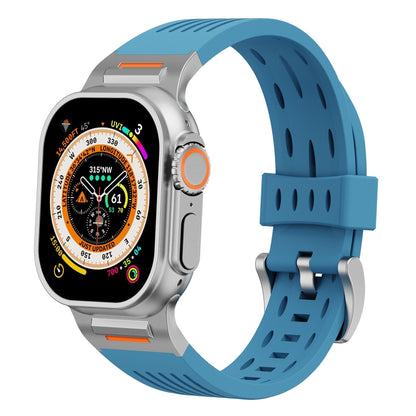 For Apple Watch 46mm / 49mm / 45mm / 44mm Trailblazer Oval Holes Silicone Watch Band(Premium Blue) by bashfashion