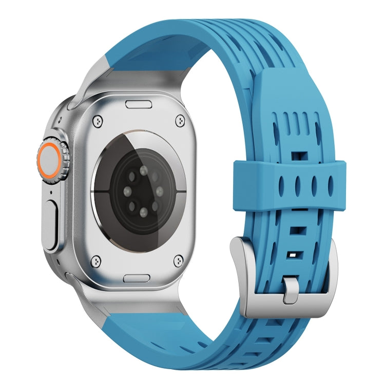 For Apple Watch 46mm / 49mm / 45mm / 44mm Trailblazer Oval Holes Silicone Watch Band(Premium Blue) by bashfashion