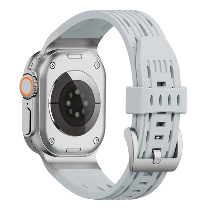 For Apple Watch 46mm / 49mm / 45mm / 44mm Trailblazer Oval Holes Silicone Watch Band(Cloudy Gray) by bashfashion