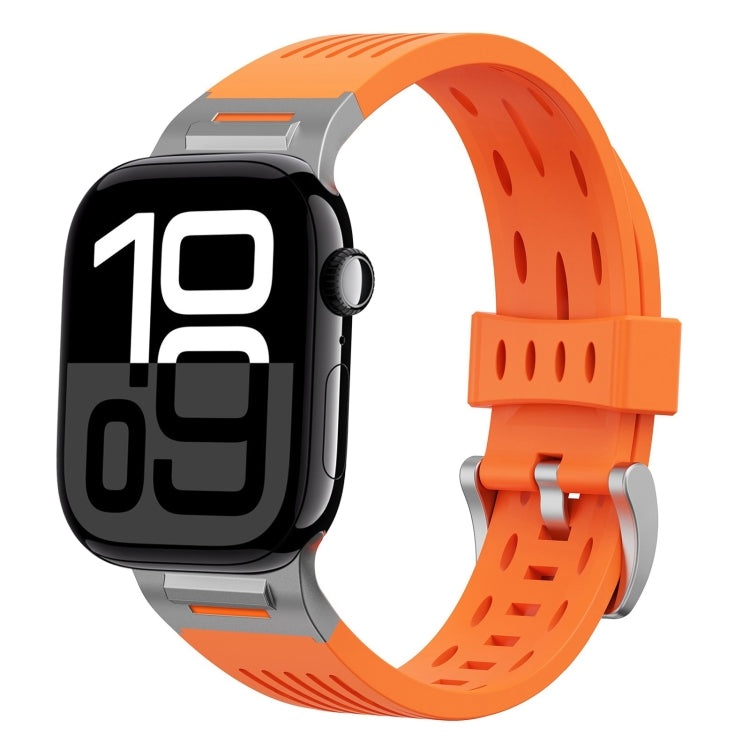 For Apple Watch 42mm / 41mm / 40mm / 38mm Trailblazer Oval Holes Silicone Watch Band(Orange) by bashfashion