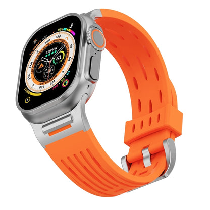 For Apple Watch 42mm / 41mm / 40mm / 38mm Trailblazer Oval Holes Silicone Watch Band(Orange) by bashfashion