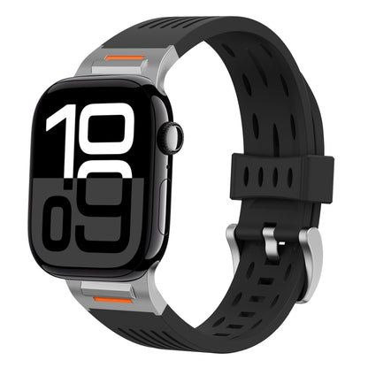 For Apple Watch 42mm / 41mm / 40mm / 38mm Trailblazer Oval Holes Silicone Watch Band(Black) by bashfashion