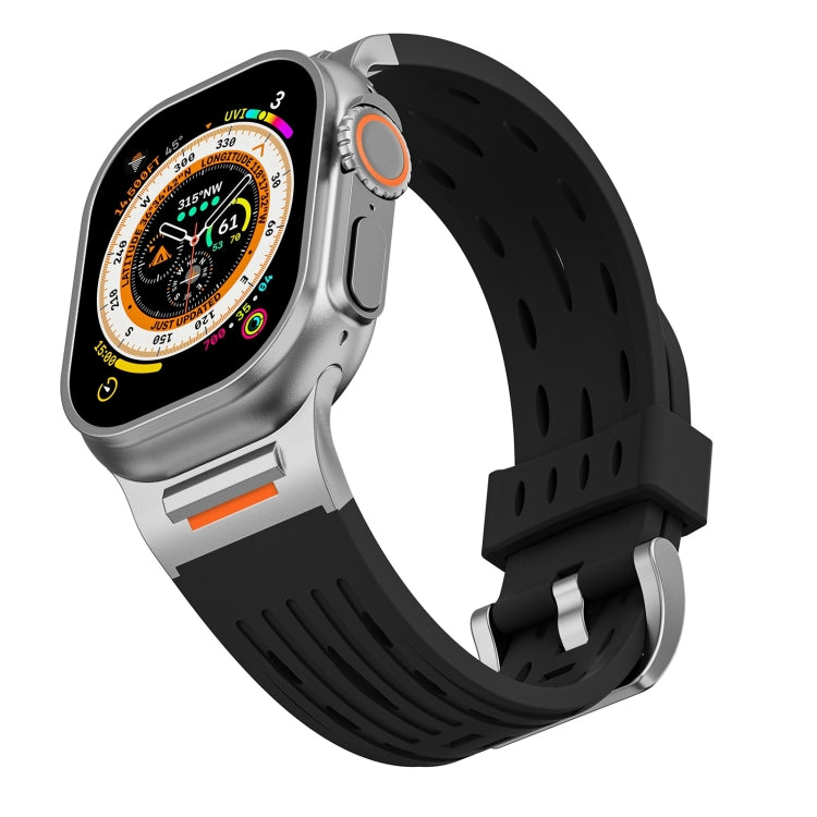 For Apple Watch 42mm / 41mm / 40mm / 38mm Trailblazer Oval Holes Silicone Watch Band(Black) by bashfashion