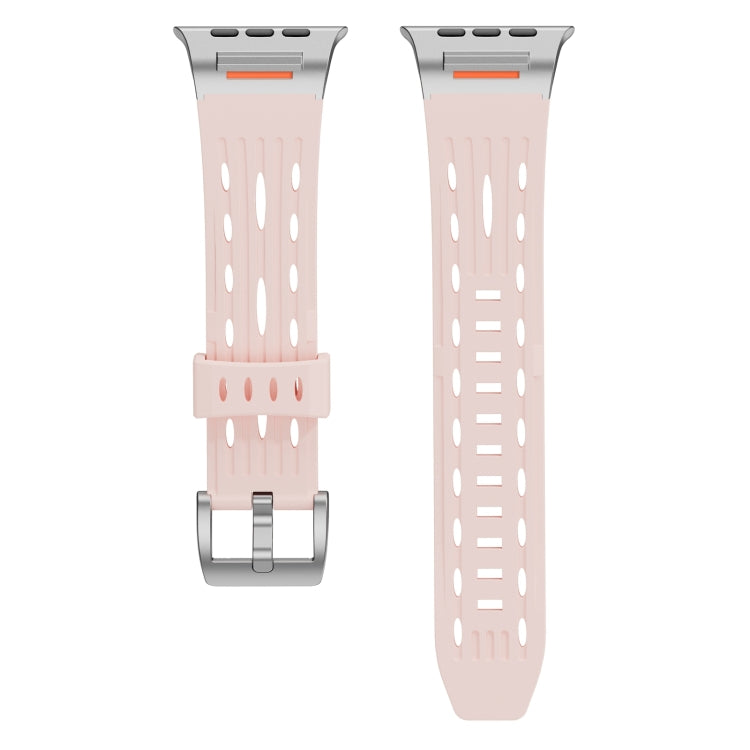 For Apple Watch 42mm / 41mm / 40mm / 38mm Trailblazer Oval Holes Silicone Watch Band(Vintage Rose) by bashfashion