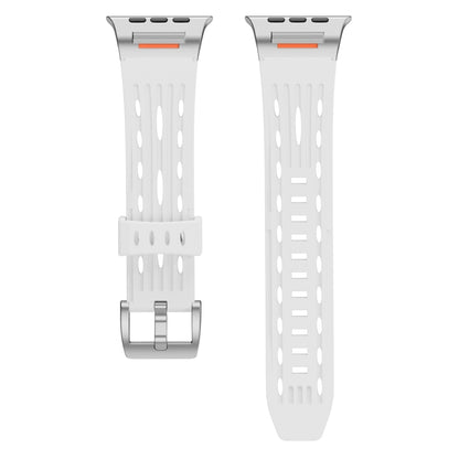 For Apple Watch 42mm / 41mm / 40mm / 38mm Trailblazer Oval Holes Silicone Watch Band(White) by bashfashion