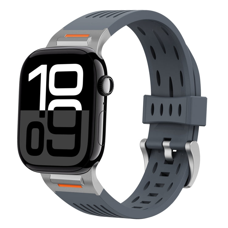 For Apple Watch 42mm / 41mm / 40mm / 38mm Trailblazer Oval Holes Silicone Watch Band(Grey) by bashfashion