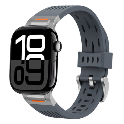 For Apple Watch 42mm / 41mm / 40mm / 38mm Trailblazer Oval Holes Silicone Watch Band(Grey) by bashfashion