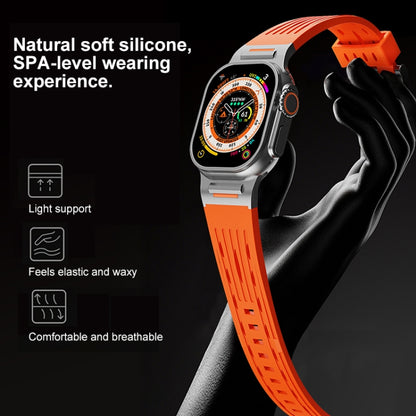 For Apple Watch 46mm / 49mm / 45mm / 44mm Trailblazer Oval Holes Silicone Watch Band(Cloudy Gray) by bashfashion