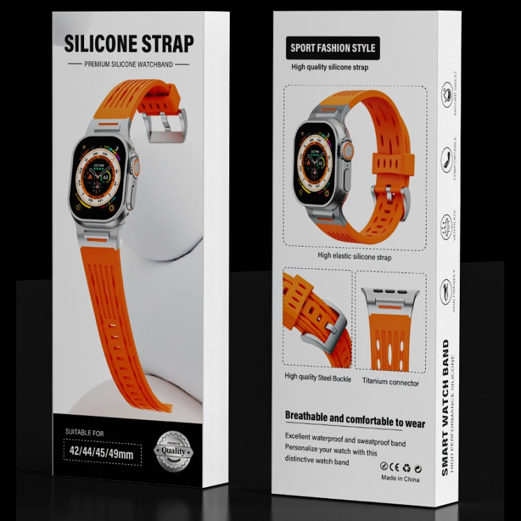 For Apple Watch 46mm / 49mm / 45mm / 44mm Trailblazer Oval Holes Silicone Watch Band(Starlight) by bashfashion