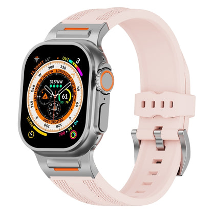 For Apple Watch 46mm / 49mm / 45mm / 44mm Trailblazer Woven Texture Silicone Watch Band(Vintage Rose) by bashfashion