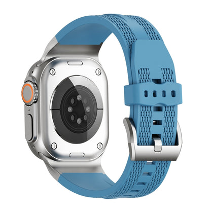 For Apple Watch 46mm / 49mm / 45mm / 44mm Trailblazer Woven Texture Silicone Watch Band(Premium Blue) by bashfashion