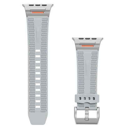 For Apple Watch 46mm / 49mm / 45mm / 44mm Trailblazer Woven Texture Silicone Watch Band(Cloudy Gray) by bashfashion