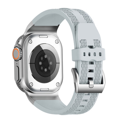 For Apple Watch 46mm / 49mm / 45mm / 44mm Trailblazer Woven Texture Silicone Watch Band(Cloudy Gray) by bashfashion