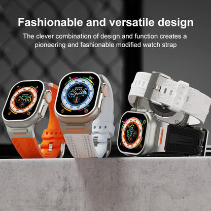 For Apple Watch 46mm / 49mm / 45mm / 44mm Trailblazer Woven Texture Silicone Watch Band(Wine Red) by bashfashion