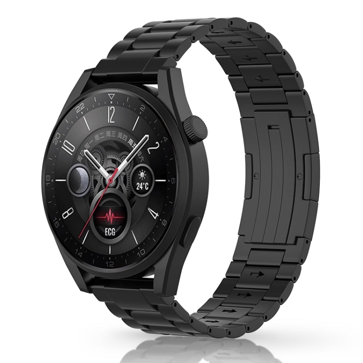 For Huawei Watch GT 5 / GT 4 46mm Button Style Three Beads Titanium Steel Quick Release Watch Band(Black) by bashfashion