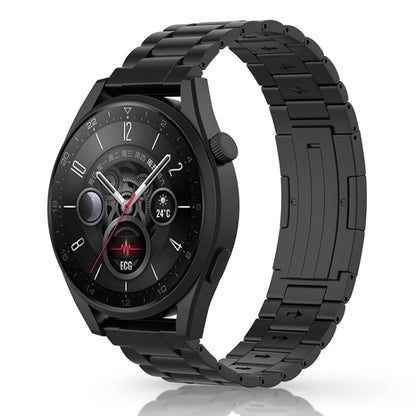 For Huawei Watch GT 5 / GT 4 46mm Button Style Three Beads Titanium Steel Quick Release Watch Band(Black) by bashfashion