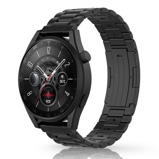 For Huawei Watch GT 5 / GT 4 46mm Button Style Three Beads Titanium Steel Quick Release Watch Band(Black) by bashfashion
