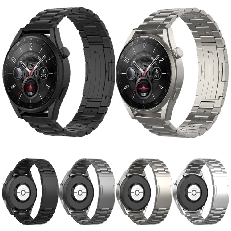 For Huawei Watch GT 5 / GT 4 46mm Button Style Three Beads Titanium Steel Quick Release Watch Band(Black) by bashfashion