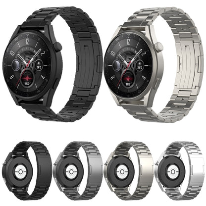 For Huawei Watch GT 5 / GT 4 46mm Button Style Three Beads Titanium Steel Quick Release Watch Band(Black) by bashfashion