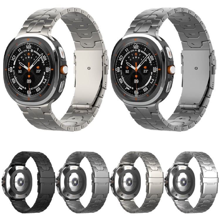 For Samsung Galaxy Watch Ultra / Ultra 2025 Safety Buckle Pure Titanium Watch Band(Grey) by bashfashion