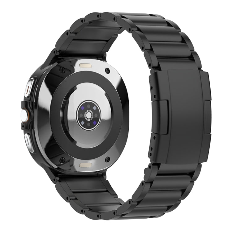 For Samsung Galaxy Watch Ultra / Ultra 2025 Three Beads Tortoise Buckle Titanium Steel Watch Band(Black) by bashfashion