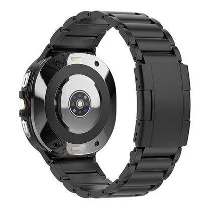 For Samsung Galaxy Watch Ultra / Ultra 2025 Three Beads Tortoise Buckle Titanium Steel Watch Band(Black) by bashfashion