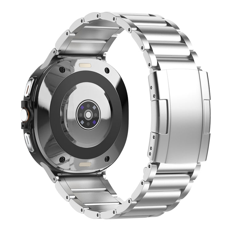 For Samsung Galaxy Watch Ultra / Ultra 2025 Three Beads Tortoise Buckle Titanium Steel Watch Band(Silver) by bashfashion