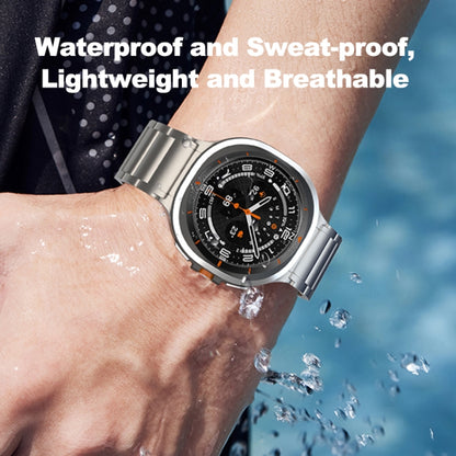 For Samsung Galaxy Watch Ultra / Ultra 2025 Three Beads Tortoise Buckle Titanium Steel Watch Band(Titanium Color) by bashfashion