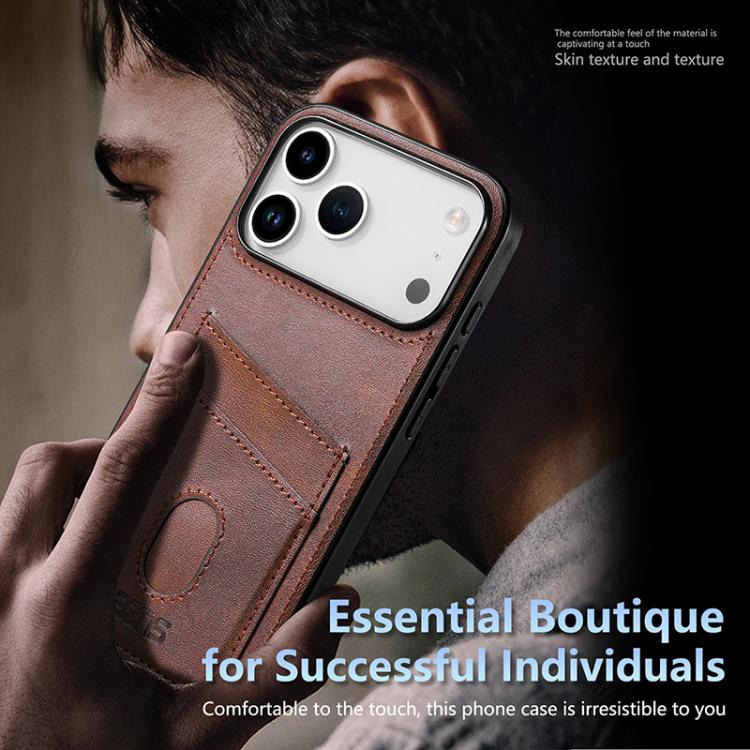 For iPhone 17 Pro Max AZNS K1 Series Card Slot Business Phone Case(Brown) by AZNS