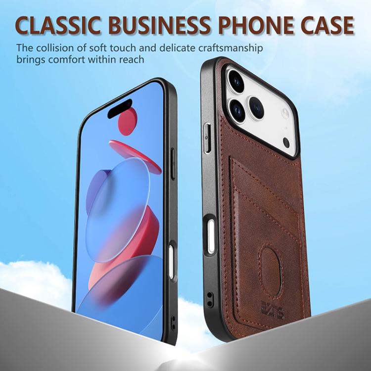 For iPhone 17 Pro AZNS K1 Series Card Slot Business Phone Case(Brown) by AZNS
