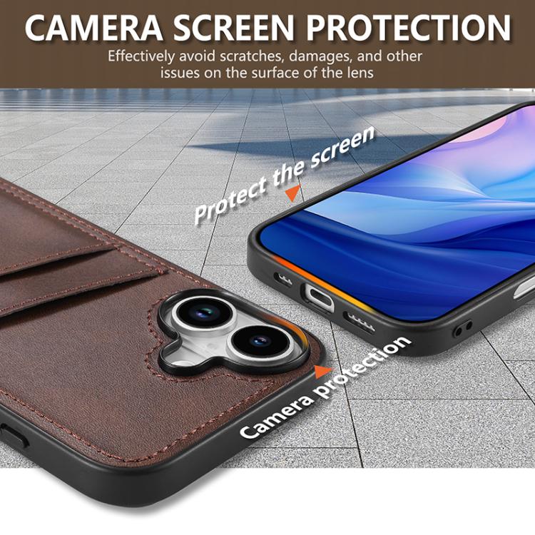 For iPhone 17 AZNS K1 Series Card Slot Business Phone Case(Brown) by AZNS