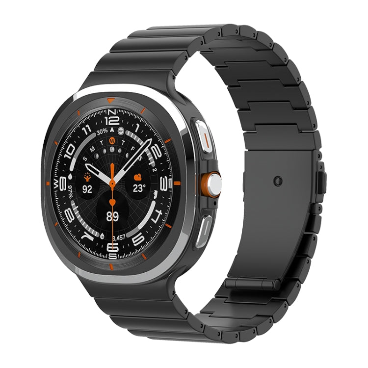 For Samsung Galaxy Watch Ultra / Ultra 2025 One Bead Flat Buckle Pure Titanium Watch Band(Black) by bashfashion