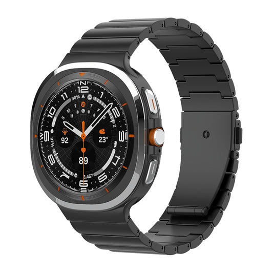 For Samsung Galaxy Watch Ultra / Ultra 2025 One Bead Flat Buckle Pure Titanium Watch Band(Black) by bashfashion