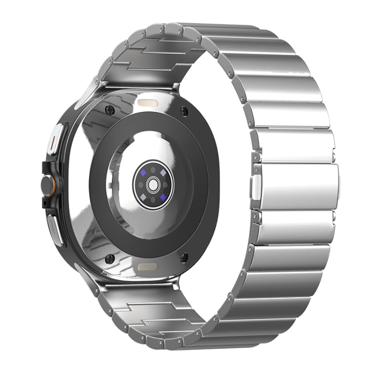 For Samsung Galaxy Watch Ultra / Ultra 2025 One Bead Flat Buckle Pure Titanium Watch Band(Silver) by bashfashion