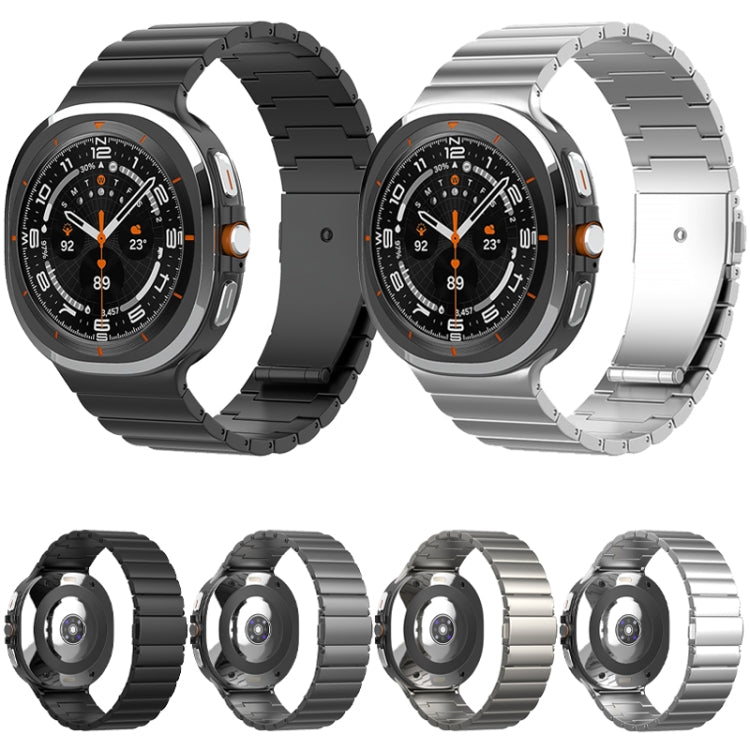 For Samsung Galaxy Watch Ultra / Ultra 2025 One Bead Flat Buckle Pure Titanium Watch Band(Grey) by bashfashion