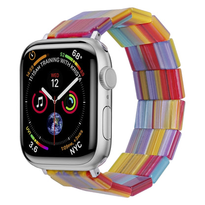 For Apple Watch 46mm / 49mm / 45mm / 44mm Stretch Rope Square Resin Watch Band(Rainbow) by bashfashion