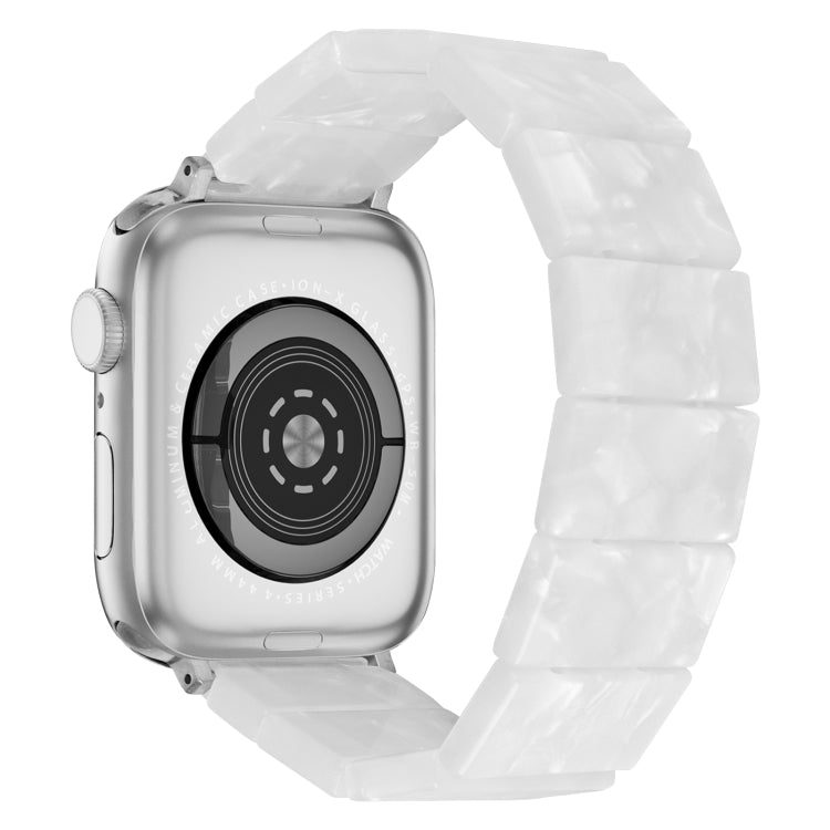 For Apple Watch 46mm / 49mm / 45mm / 44mm Stretch Rope Square Resin Watch Band(White) by bashfashion