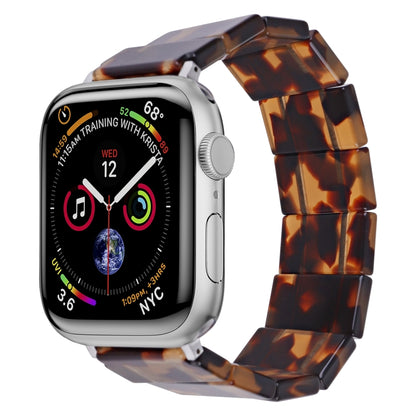 For Apple Watch 42mm / 41mm / 40mm / 38mm Stretch Rope Square Resin Watch Band(Tortoise Shell Color) by bashfashion