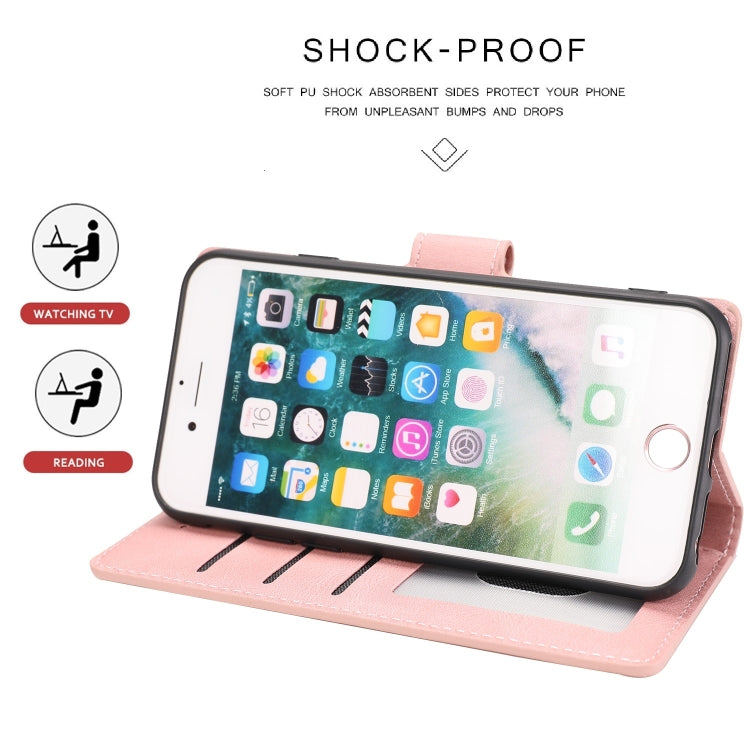 For iPhone SE 2024 Fantasy Skin-feel Calfskin Texture Leather Phone Case(Pink) by bashfashion