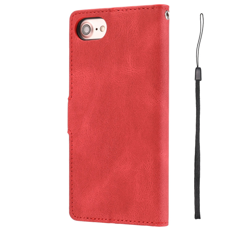 For iPhone SE 2024 Fantasy Skin-feel Calfskin Texture Leather Phone Case(Red) by bashfashion