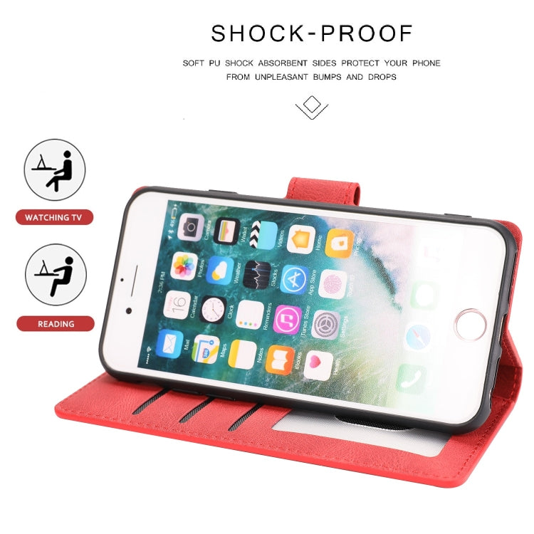 For iPhone SE 2024 Fantasy Skin-feel Calfskin Texture Leather Phone Case(Red) by bashfashion