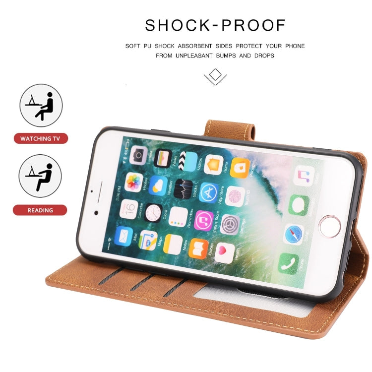 For iPhone SE 2024 Fantasy Skin-feel Calfskin Texture Leather Phone Case(Brown) by bashfashion