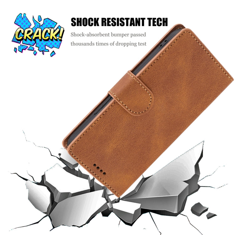 For iPhone SE 2024 Fantasy Skin-feel Calfskin Texture Leather Phone Case(Brown) by bashfashion