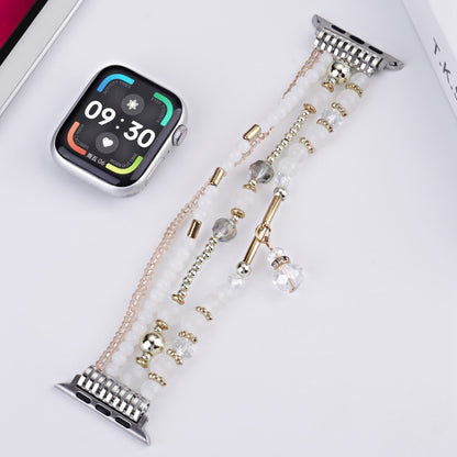 For Apple Watch 46mm / 49mm / 45mm / 44mm Four-row Copper Beads Chain Watch Band(White) by bashfashion